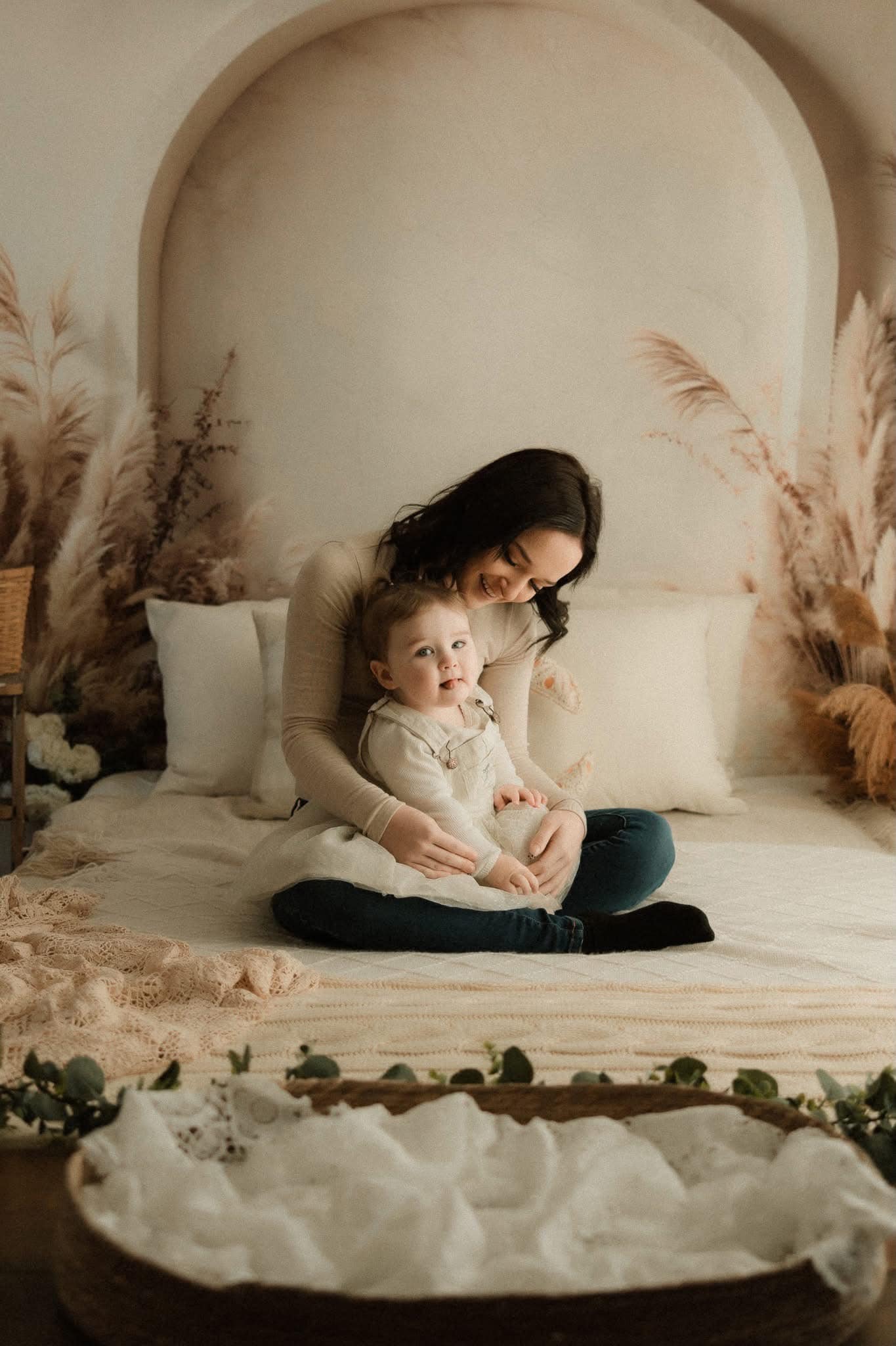 Kate Fleece Boho Arch Pampas Grass Backdrop Designed by Emetselch