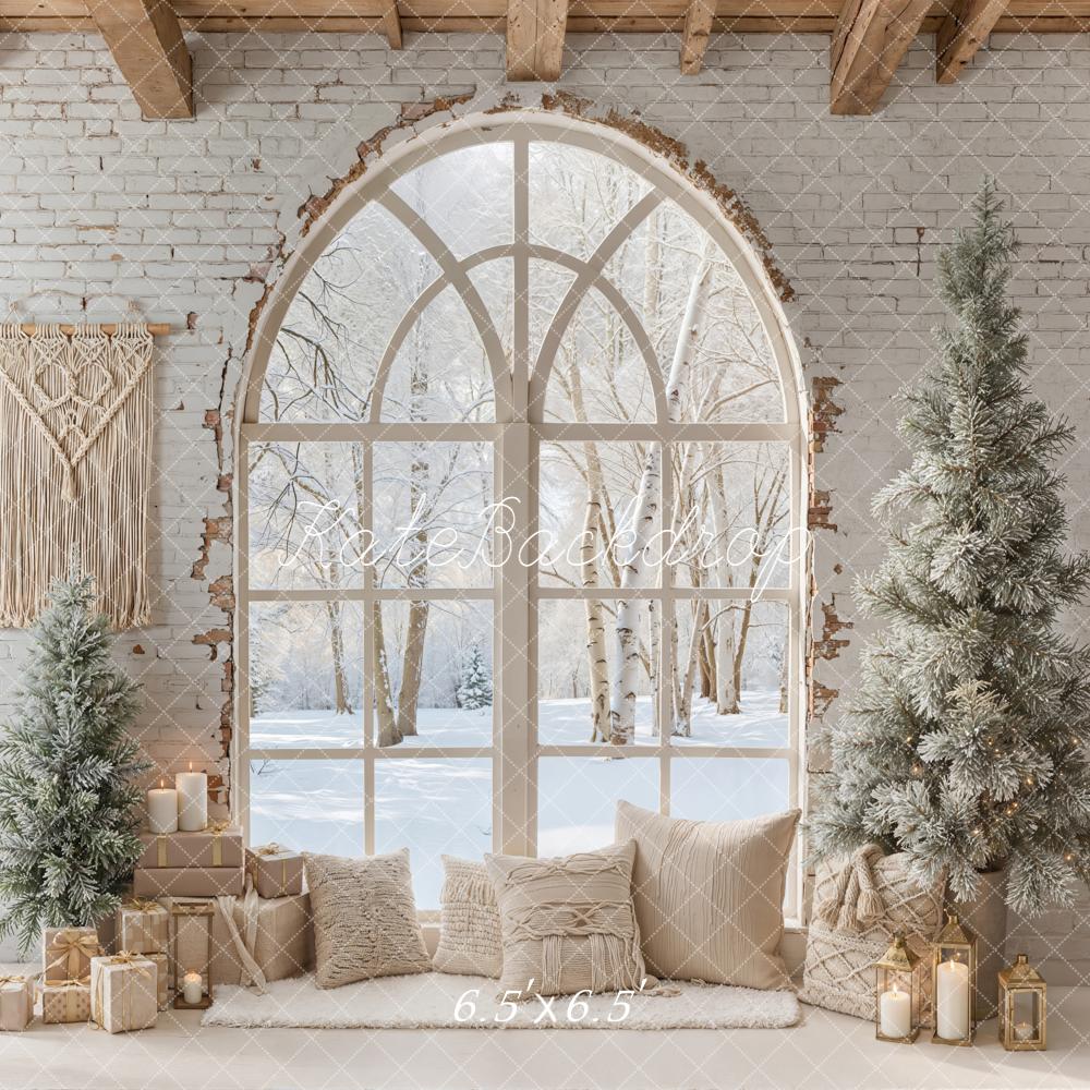 Kate Winter Arched Window Trees Backdrop Designed by Emetselch