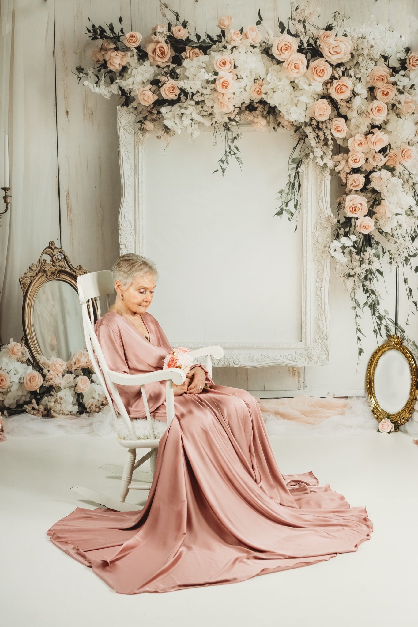 Kate Vintage Floral Mirror Setup Backdrop Designed by Patty Roberts