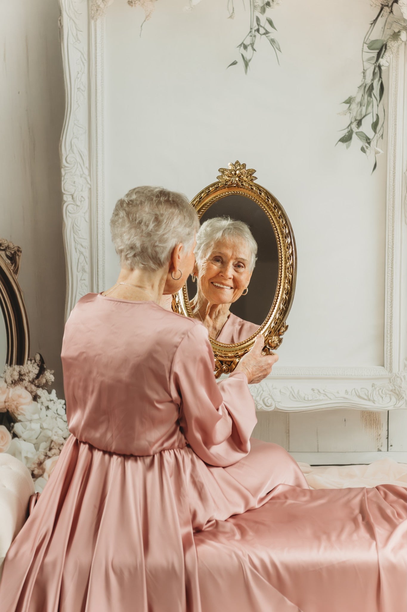 Kate Vintage Floral Mirror Setup Backdrop Designed by Patty Roberts
