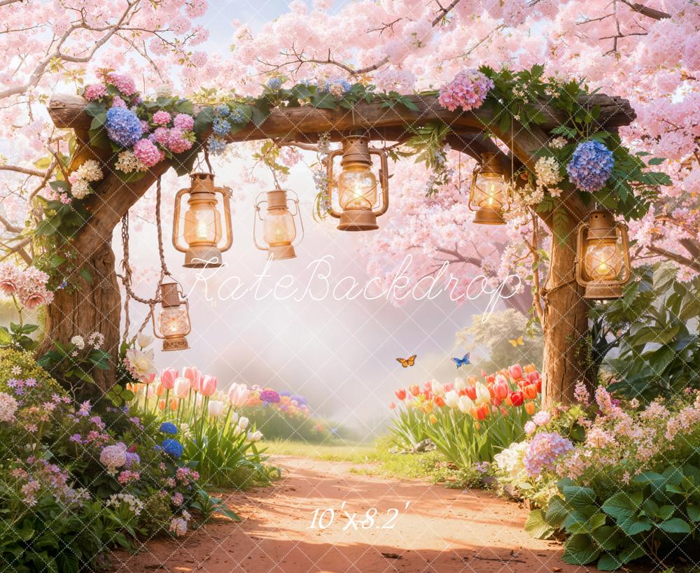 Kate Spring Flower Arch Lantern Backdrop Designed by Emetselch