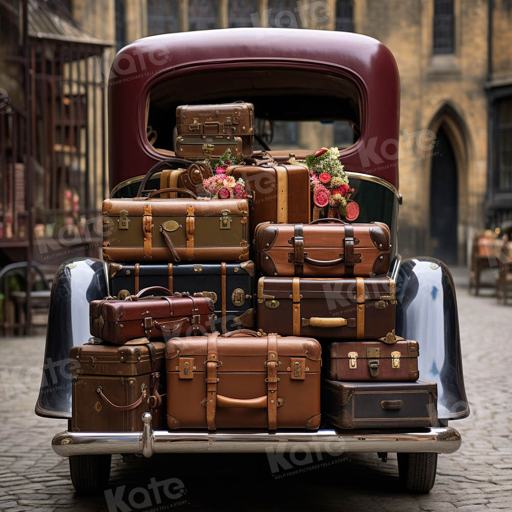 Kate Vintage Car Suitcases Street Backdrop Designed by Chain - Kate Backdrop AU