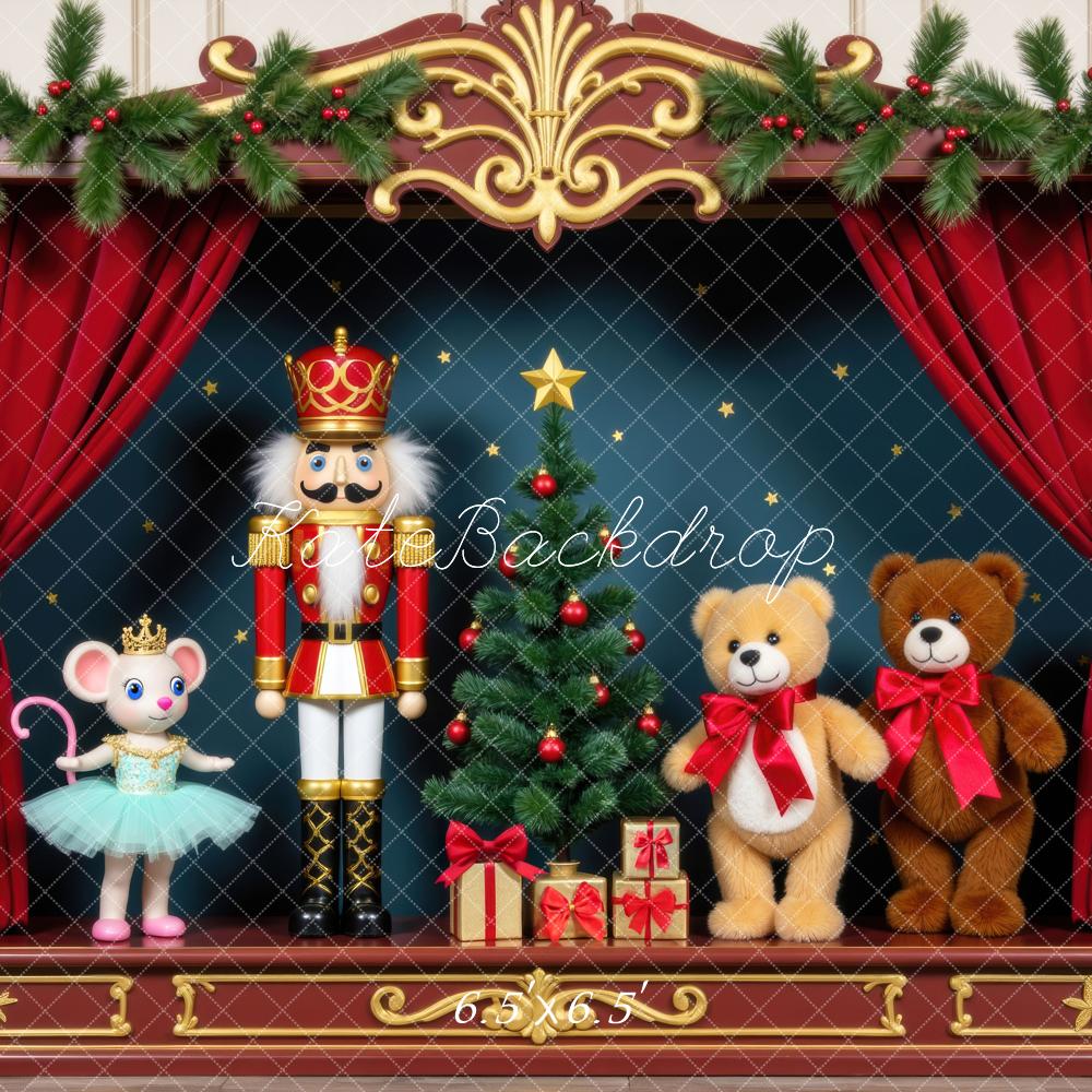 Kate Christmas Nutcracker Mouse Backdrop Designed by Mini MakeBelieve - Kate Backdrop AU