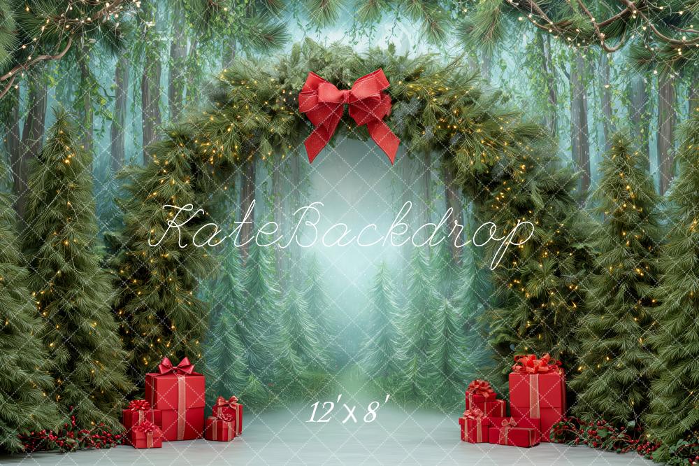 Kate Christmas Pine Arch Presents Forest Backdrop Designed by Patty Roberts