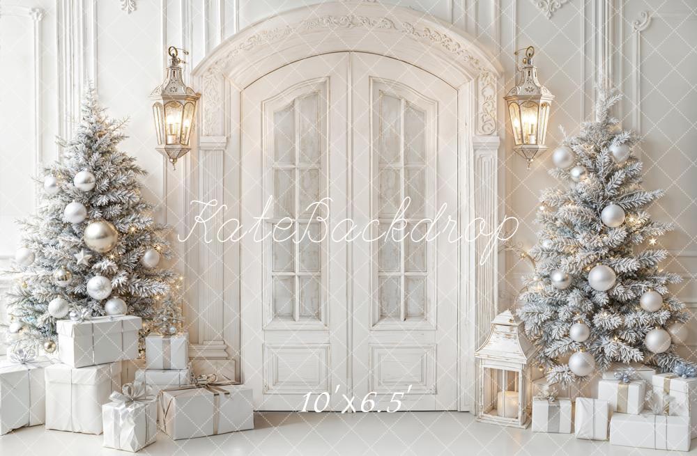 Kate Christmas White Door Fleece Backdrop Designed by Emetselch