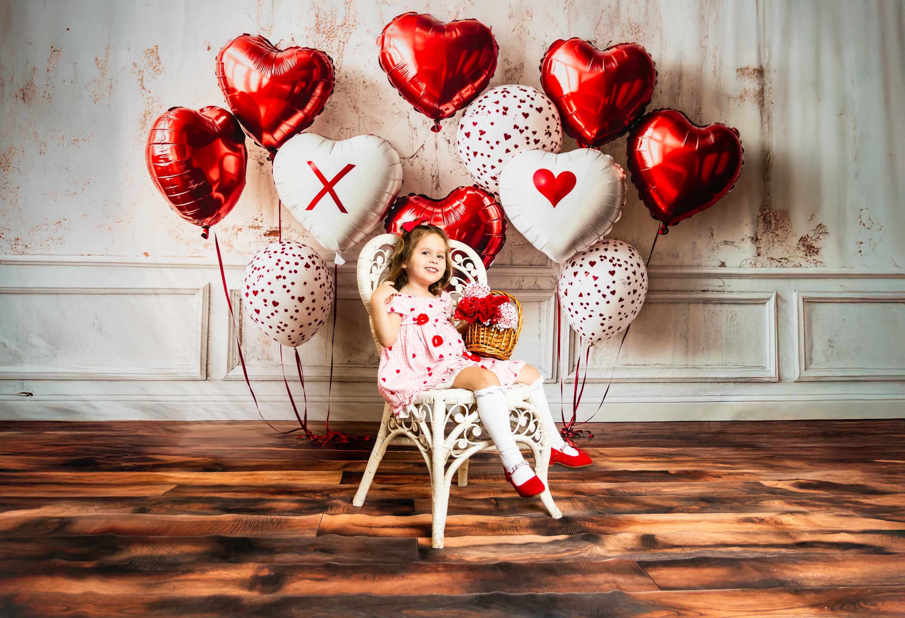 Kate Valentine Heart Balloon Wall Backdrop Designed by Emetselch - Kate Backdrop AU