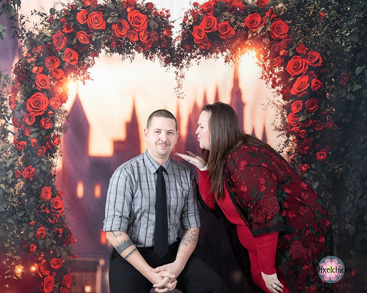 Kate Heart Rose Arch Floral Backdrop Designed by Emetselch - Kate Backdrop AU