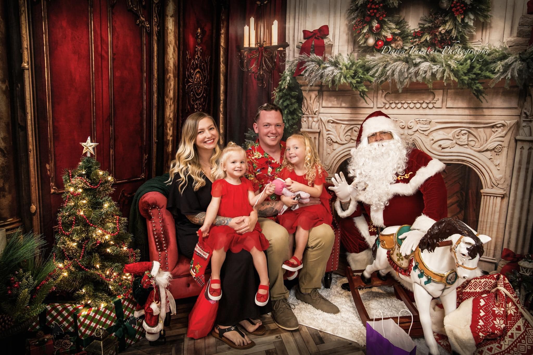 Kate Christmas Victorian Red Wall Fireplace Room Set(8ftx8ft&10ftx8ft&8ftx10ft) - Kate Backdrop AU