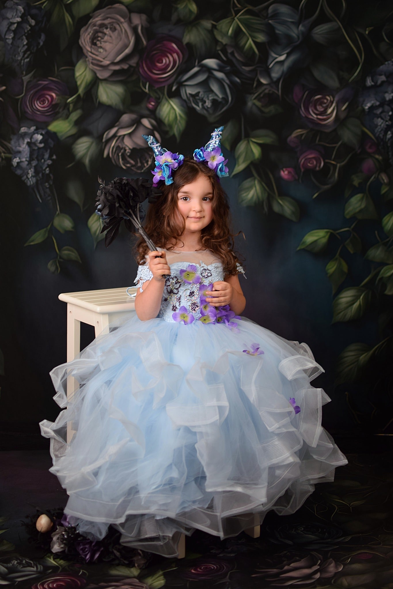 Kate Gothic Ivy Vines Painterly Fine Art Floral Backdrop Designed by Mini MakeBelieve - Kate Backdrop AU