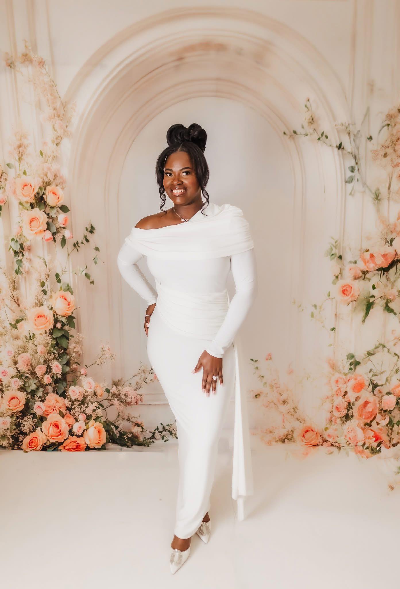 Kate Spring Wedding Flowers White Arch Wall Backdrop Designed by Emetselch - Kate Backdrop AU