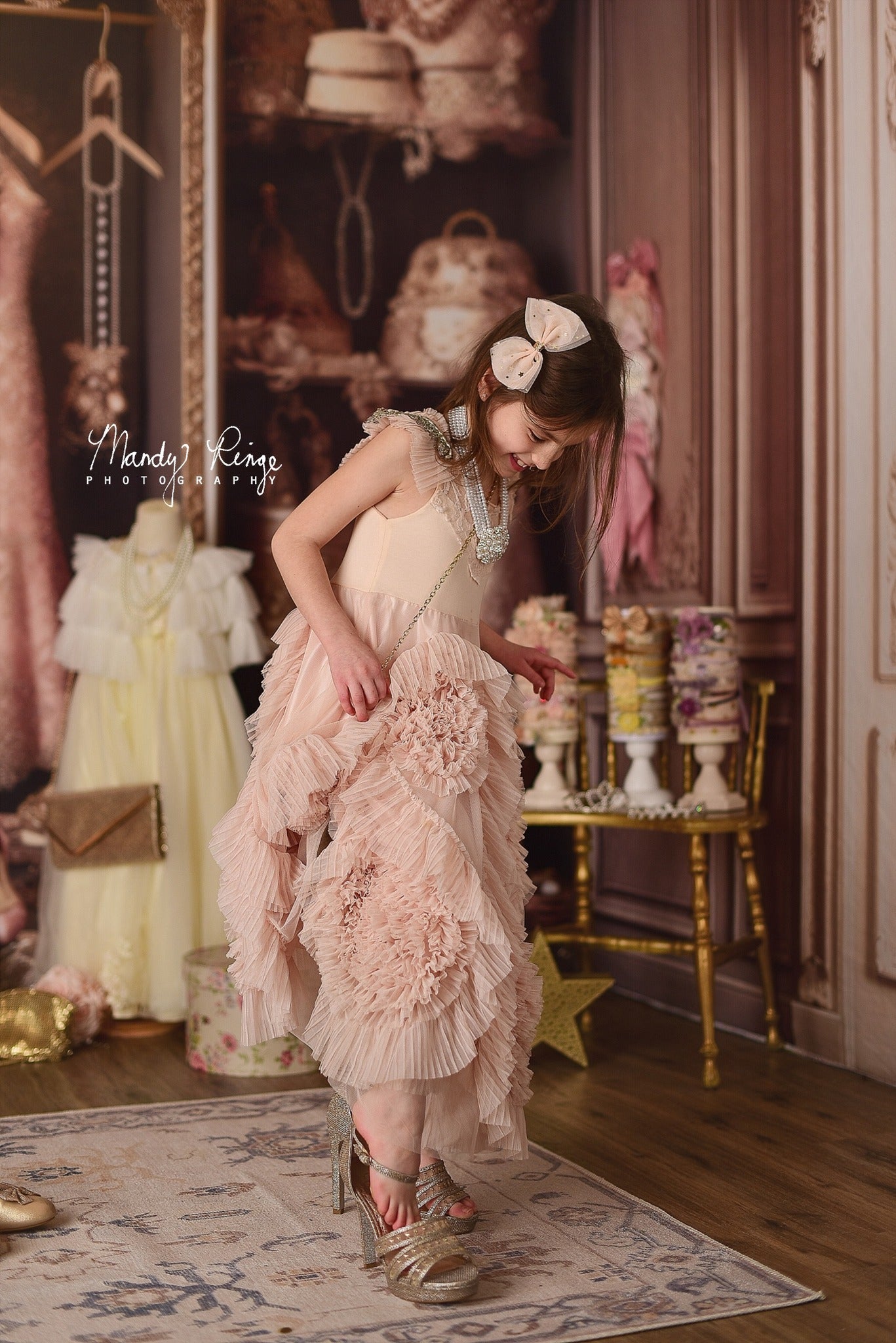 Kate Fancy Princess Dress Up Closet Backdrop Designed by Mandy Ringe Photography