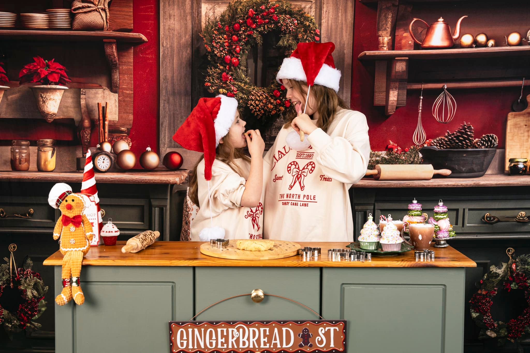 Kate Christmas Kitchen Fleece Backdrop