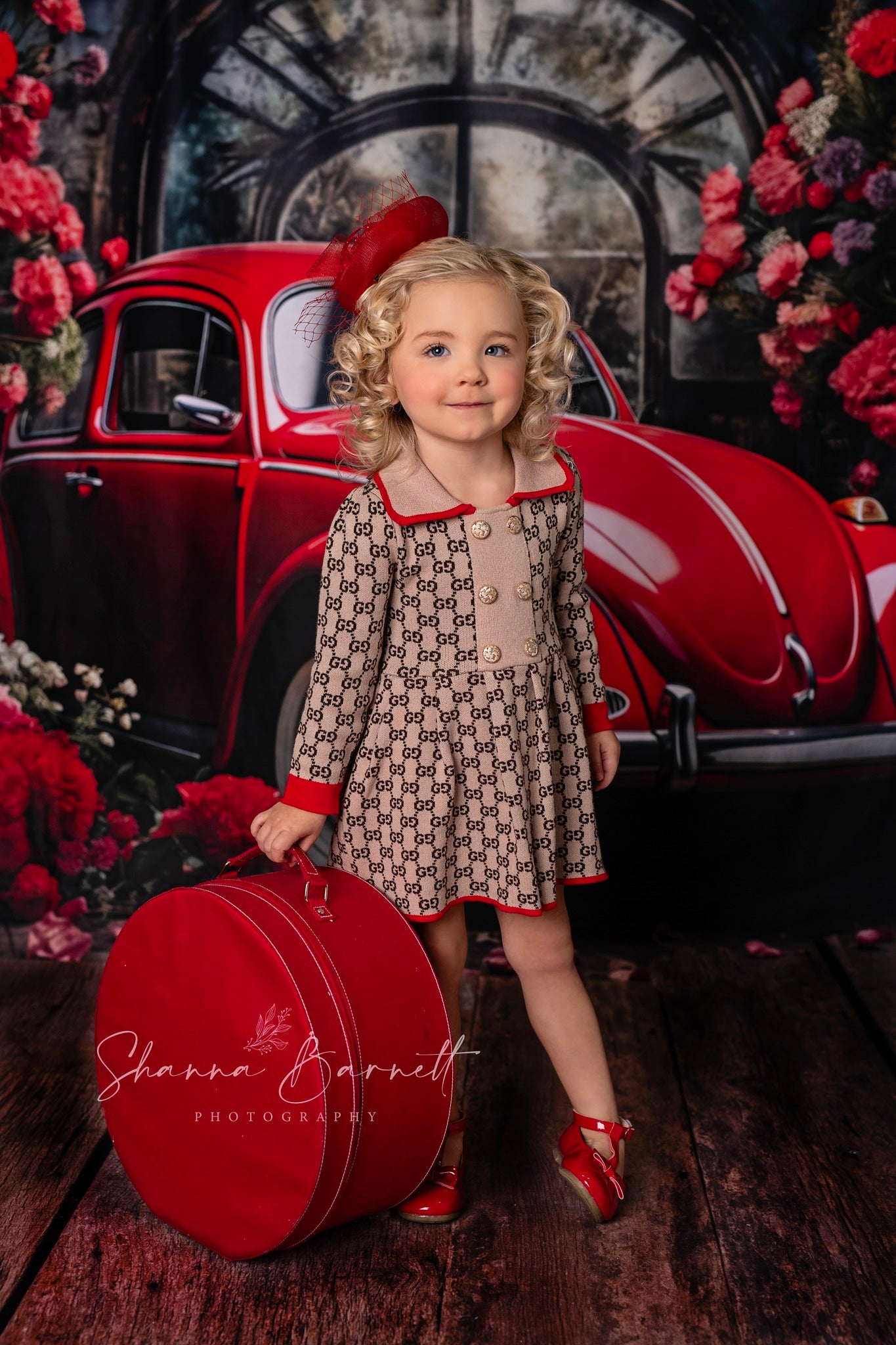 Kate Valentine's Day Red Car Backdrop Designed by Patty Roberts