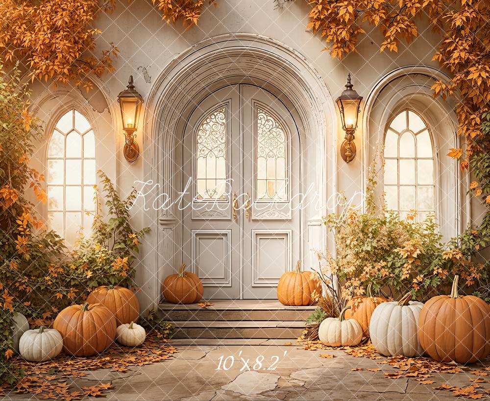 Kate Autumn Pumpkins Arch Door Backdrop Designed by Emetselch