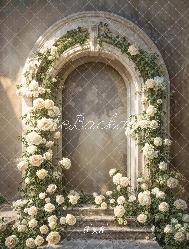 Kate Flower Arch Vintage Stone Backdrop Designed by Emetselch