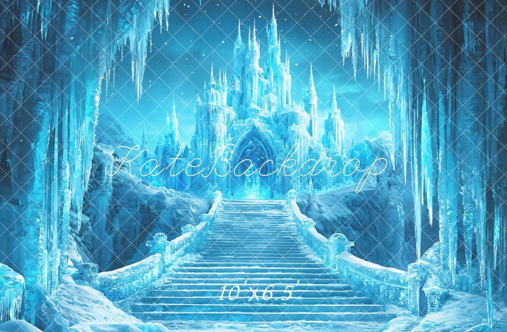 Kate Ice Castle Staircase Blue Backdrop Designed by Emetselch