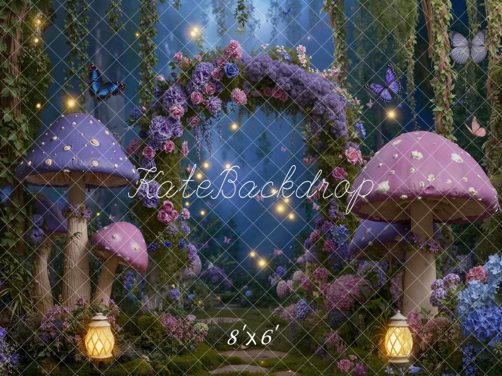 Kate Fairy Fantasy Night Mushrooms Backdrop Designed by Emetselch