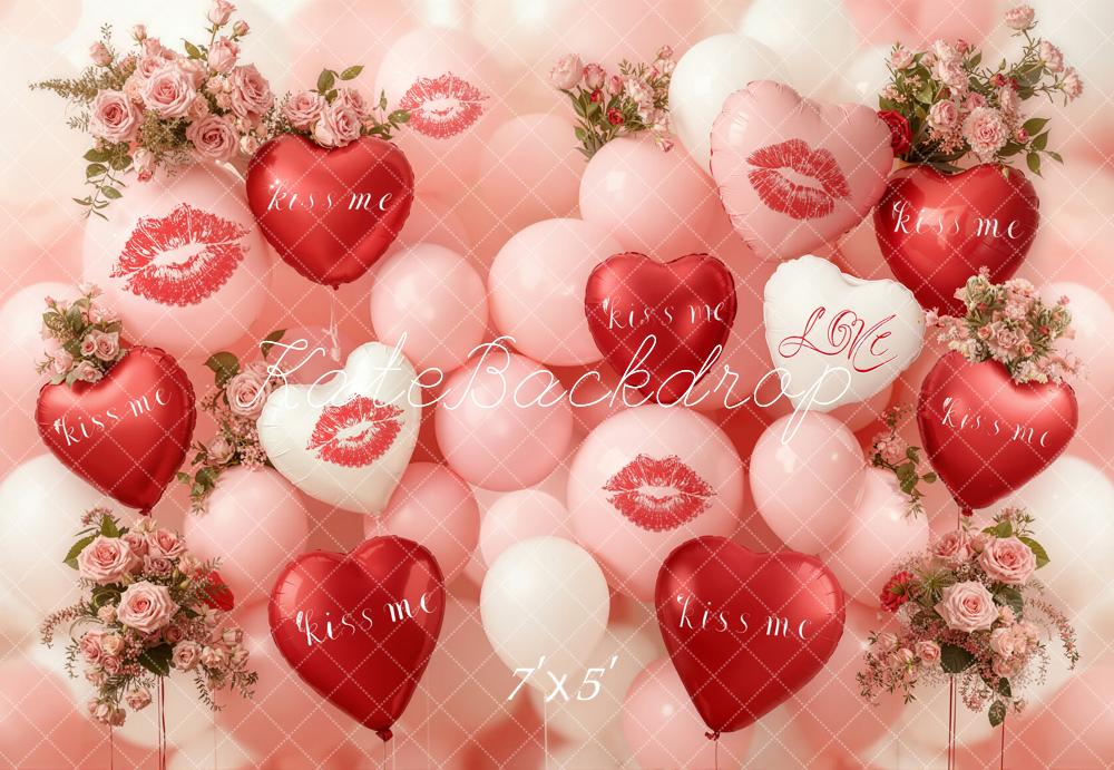 Kate Valentines Heart Balloons Lip Backdrop Designed by Emetselch
