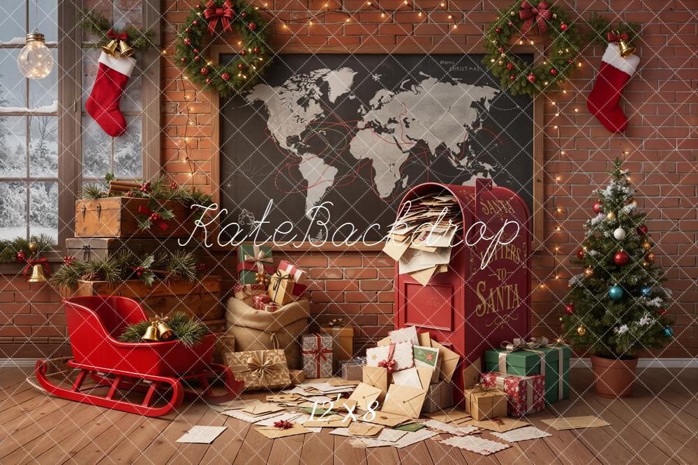 Kate Christmas Letters To Santa Mailbox Backdrop Designed by Emetselch