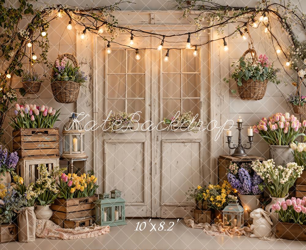 Kate Spring Flower Crates Vintage Door Backdrop Designed by Emetselch