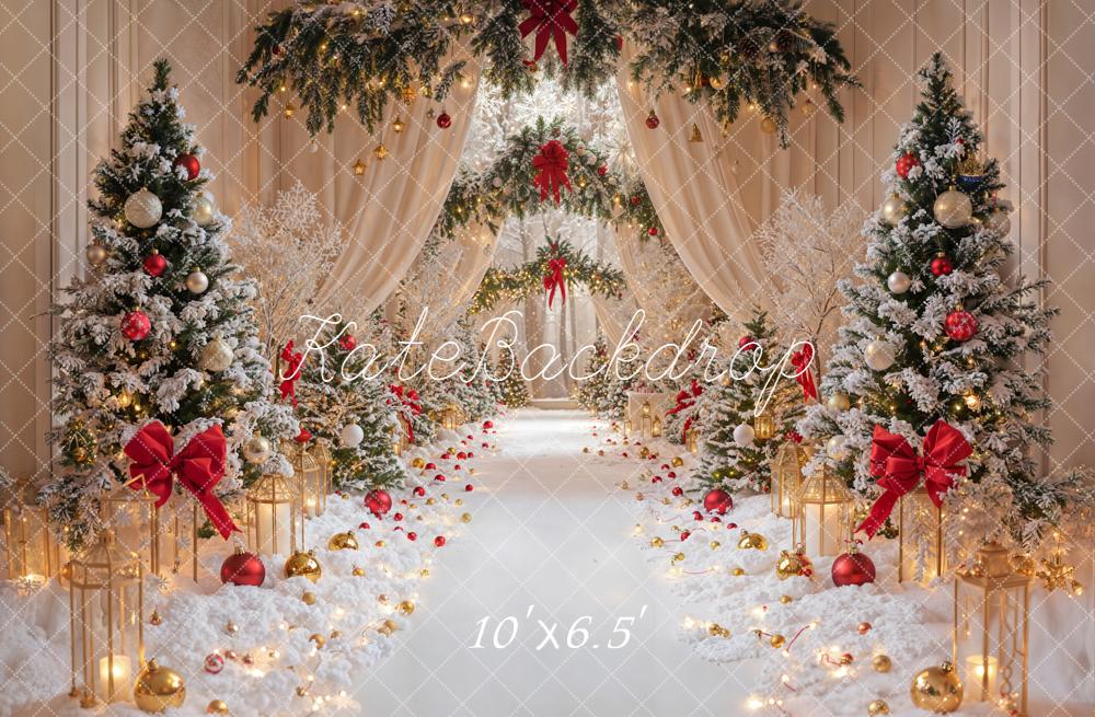 Kate Christmas Snowy Trees Decor Backdrop Designed by Emetselch - Kate Backdrop AU