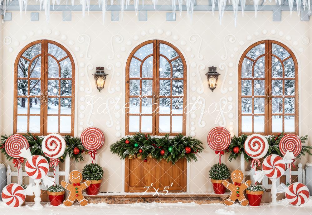 Kate Christmas Gingerbread Lollipops Candy House Backdrop Designed by Chain