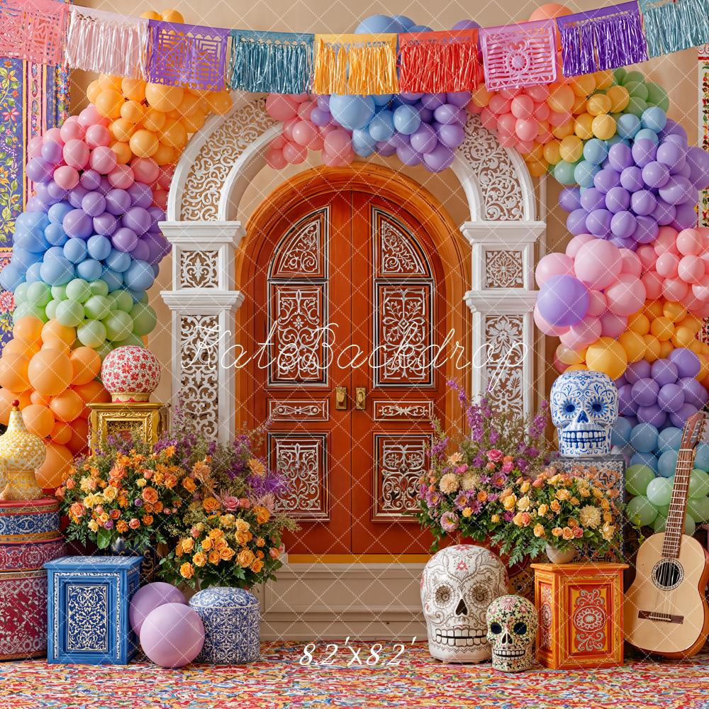 Kate Skulls Balloons Balloon Arch Backdrop Designed by Emetselch