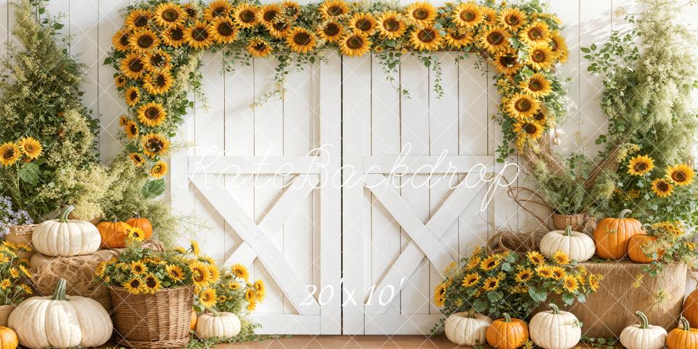 Kate Autumn Sunflower Pumpkins Backdrop Designed by Emetselch