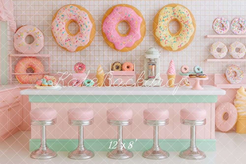 Kate Donut Shop Counter Pink Backdrop Designed by Patty Roberts - Kate Backdrop AU