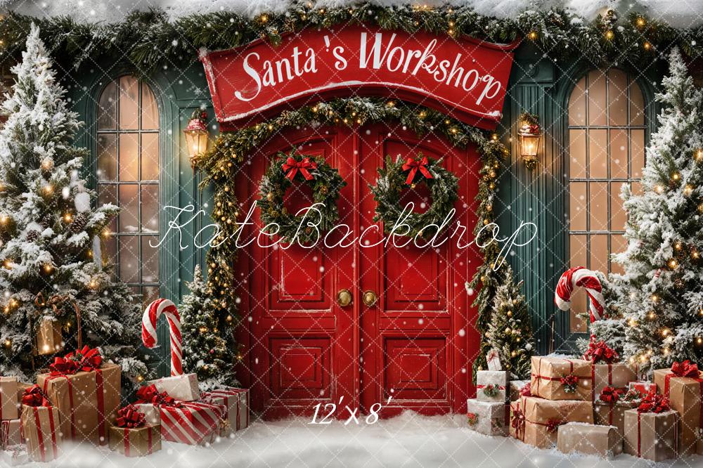 Kate Christmas Santa Workshop Fleece Backdrop Designed by Emetselch - Kate Backdrop AU