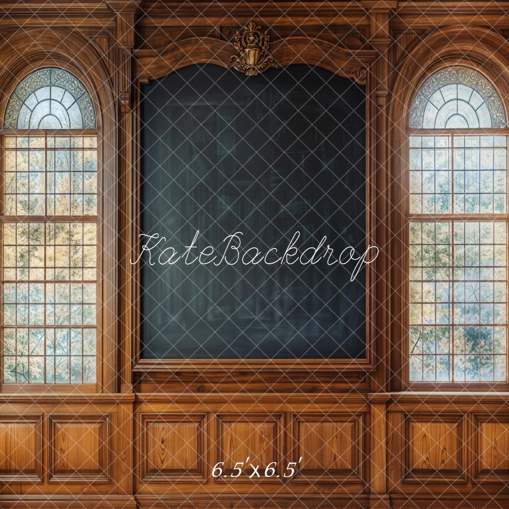 Kate Vintage Wood Chalkboard Windows Backdrop Designed by Emetselch - Kate Backdrop AU
