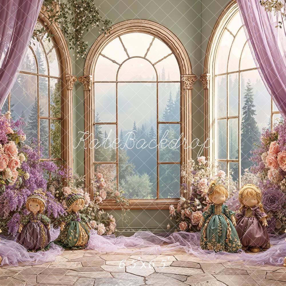 Kate Flower Arch Dolls Vintage Windows Backdrop Designed by Emetselch