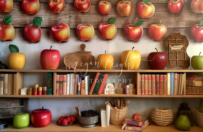 Kate Apples Books Shelves Backdrop Designed by Megan Leigh