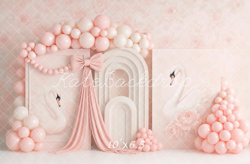 Kate Swan Pink Balloons Birthday Backdrop Designed by Ashley Paul - Kate Backdrop AU