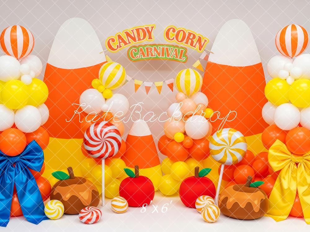 Kate Candy Corn Carnival Balloons Backdrop Designed by Patty Roberts
