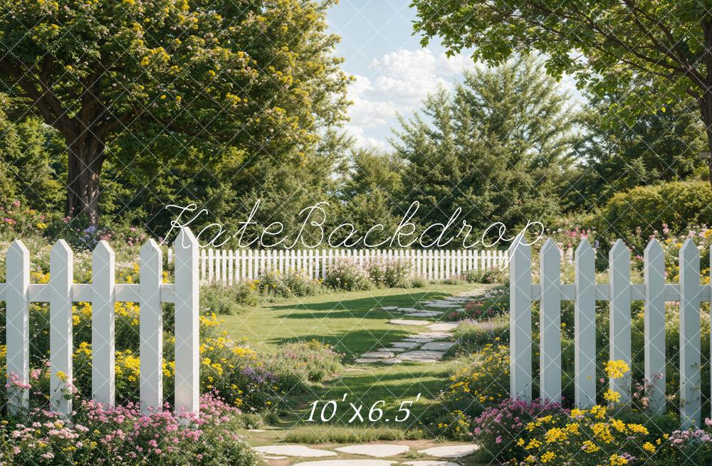 Kate Garden Path Fence Trees Backdrop Designed by Emetselch
