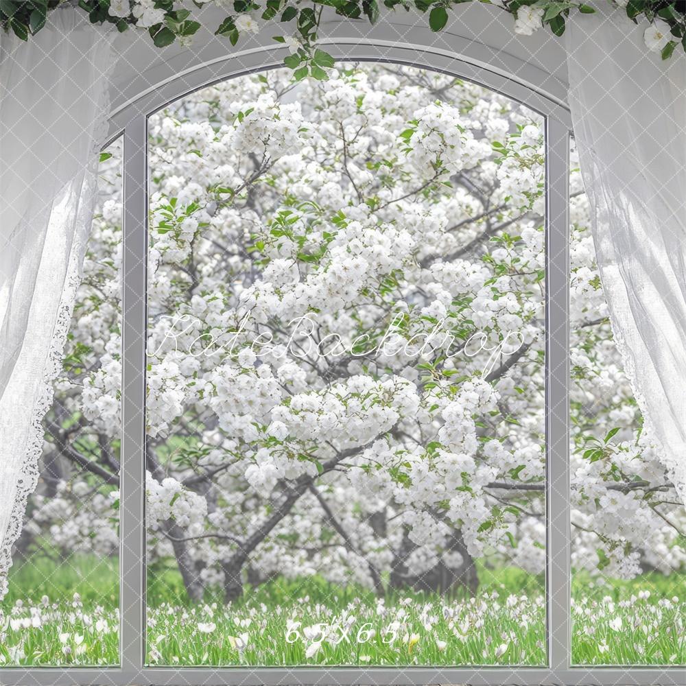 Kate White Blossom Arch Window Backdrop Spring Designed by Mini MakeBelieve - Kate Backdrop AU