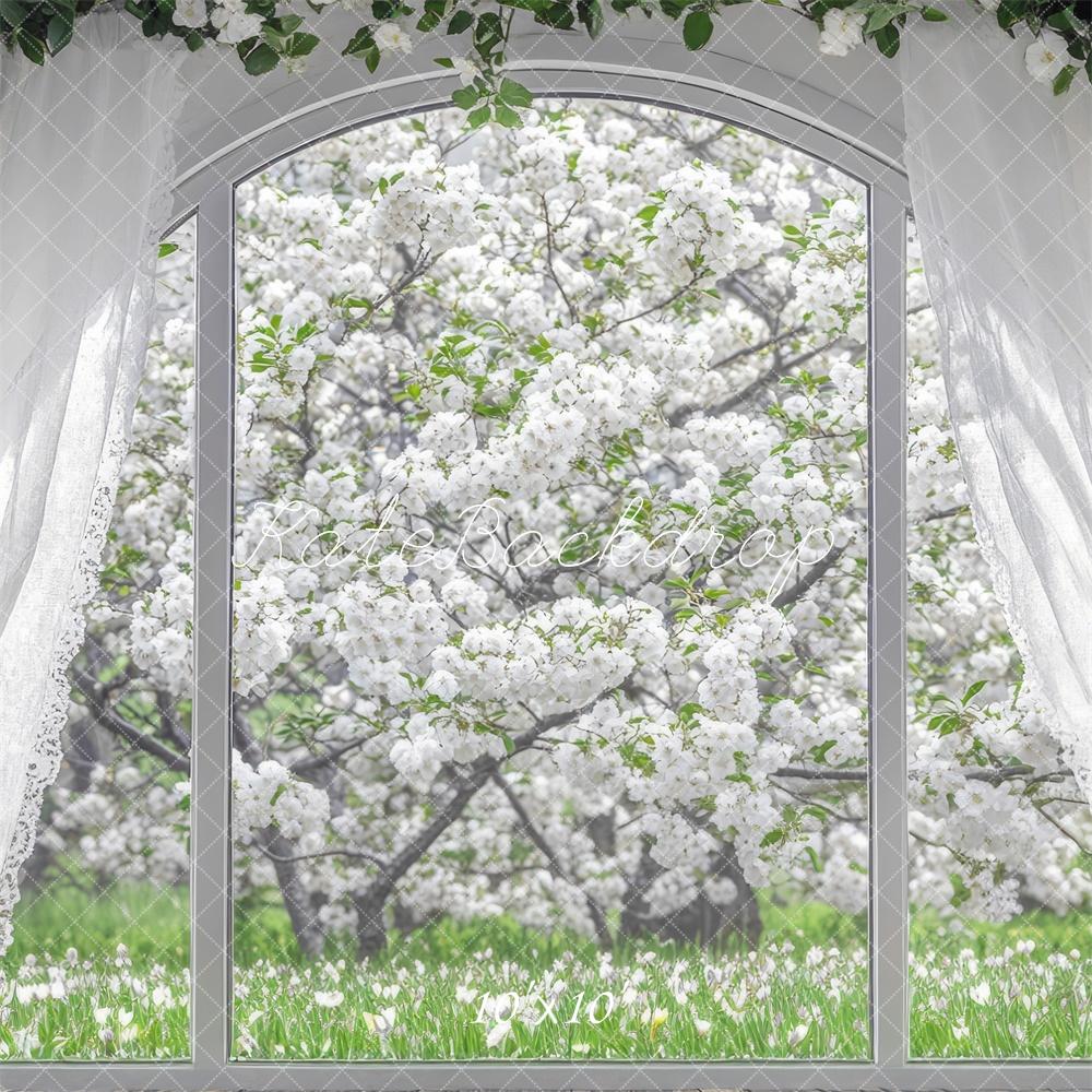 Kate White Blossom Arch Window Backdrop Spring Designed by Mini MakeBelieve - Kate Backdrop AU