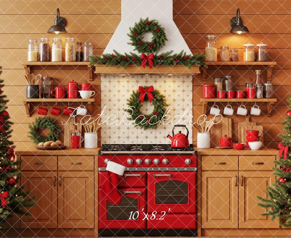 Kate Christmas Kitchen Wreaths Backdrop Designed by Patty Roberts