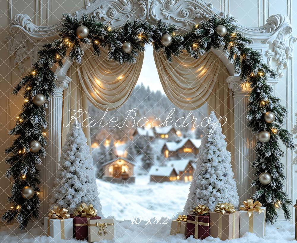 Kate Christmas Snowy Trees Backdrop Designed by Mini MakeBelieve