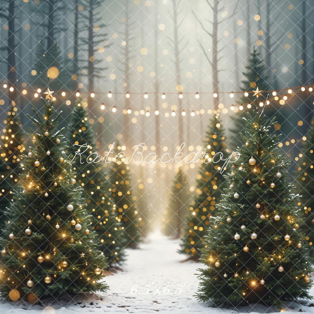 Kate Christmas Tree Forest Bokeh Backdrop Designed by Emetselch