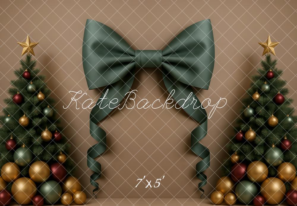 Kate Christmas Trees Green Bow Backdrop Designed by Patty Roberts