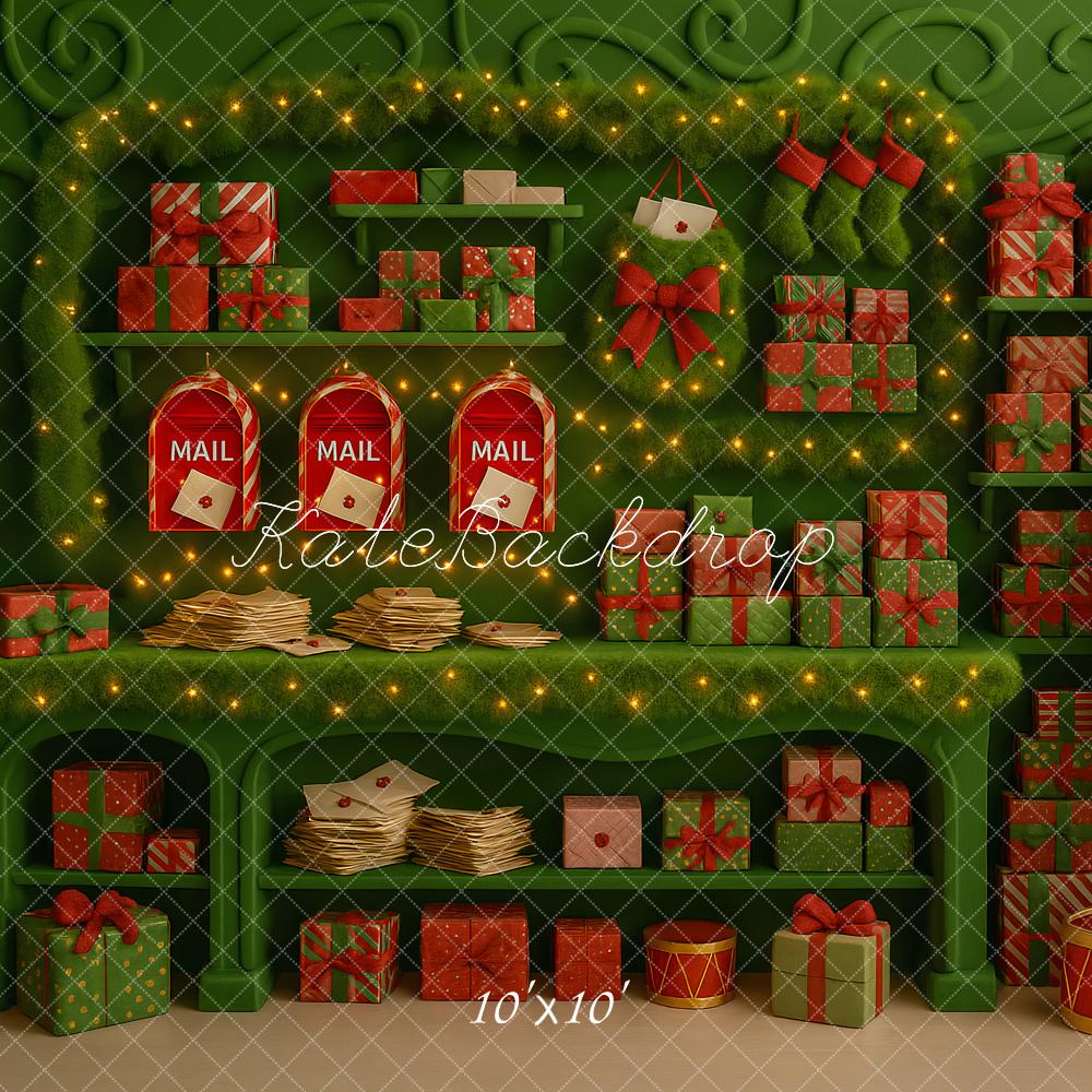 Kate Green Christmas Gifts Mailbox Backdrop Designed by Ashley Paul