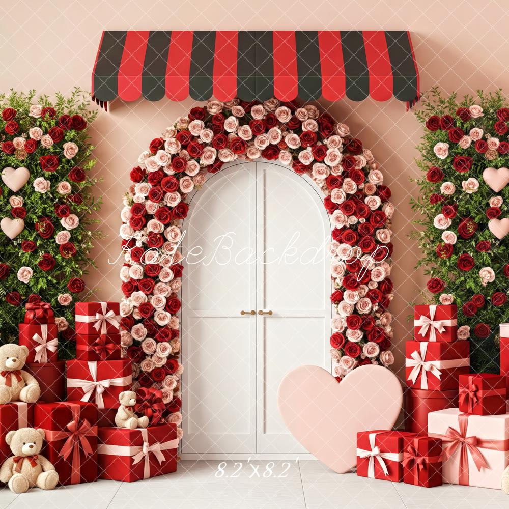 Kate Flower Arch Red Roses Gift Backdrop Designed by Patty Roberts