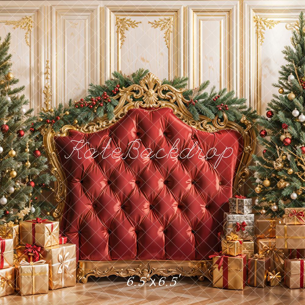 Kate Christmas Red Headboard Presents Backdrop Designed by Emetselch