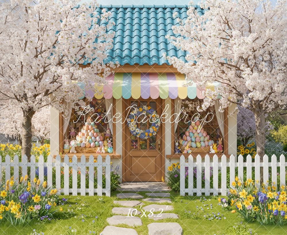 Kate Easter Bunny House Eggs Garden Backdrop Designed by Emetselch