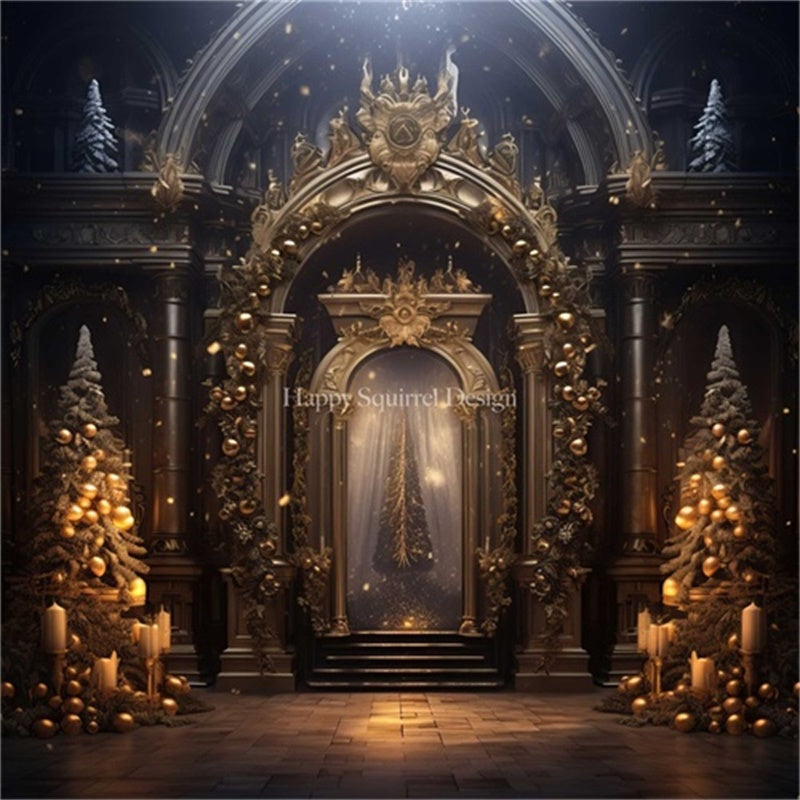 Kate Christmas Ornate Archway Backdrop Designed by Happy Squirrel Design