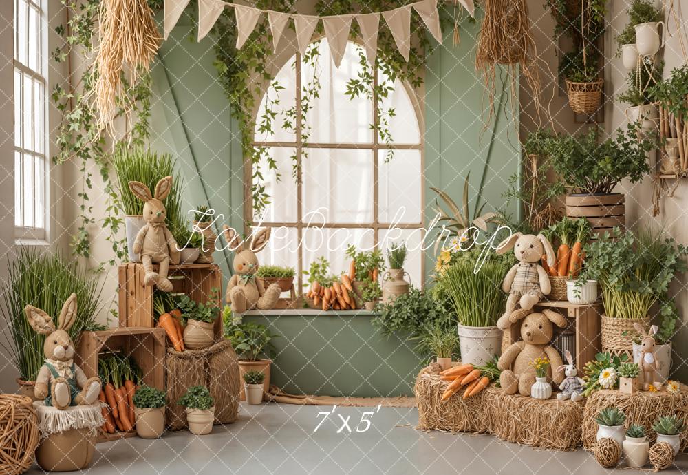 Kate Easter Bunny Carrots Backdrop Designed by Emetselch
