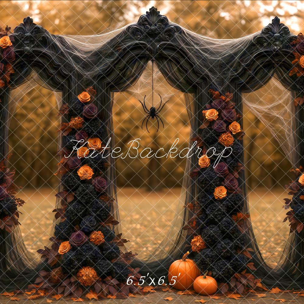 Kate Halloween Flower Arch Spider Backdrop Designed by Mini MakeBelieve