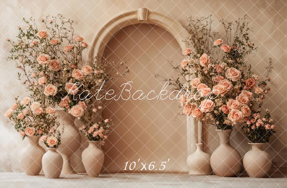 Kate Arch Ceramic Vases Roses Backdrop Designed by Emetselch - Kate Backdrop AU